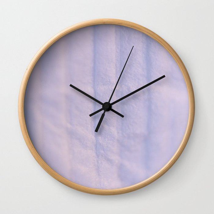 Crumpled Lines on Lilac Paper Texture Wall Clock