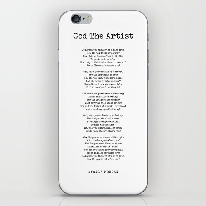 God The Artist - Angela Morgan Poem - Literature - Typewriter Print 1 iPhone Skin