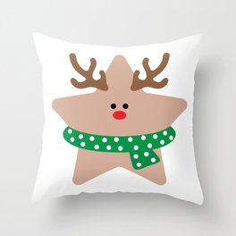 Reindeer star Throw Pillow