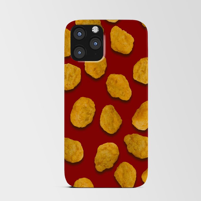 Real Chicken Nuggets Pattern On Ketchup Red iPhone Card Case