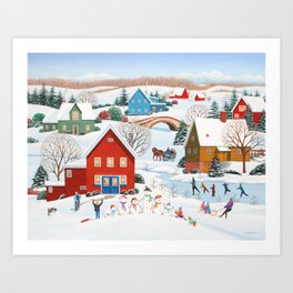 Snow Family Art Print
