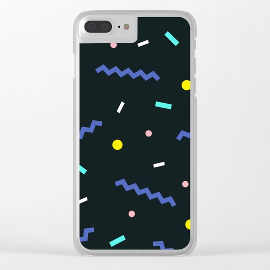Memphis pattern 53 Clear iPhone Case