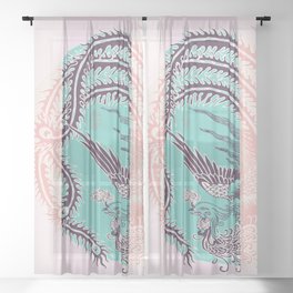 dragon Chinese design Sheer Curtain