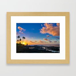 Sunrise over the coast of Kauai, Hawaii Framed Art Print
