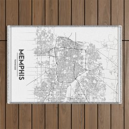 Minimal City Maps - Map Of Memphis, Tennessee, United States Outdoor Rug