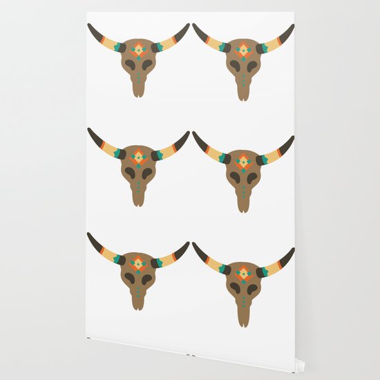 Vintage Bull Skull Wallpaper By Or Studio Society6