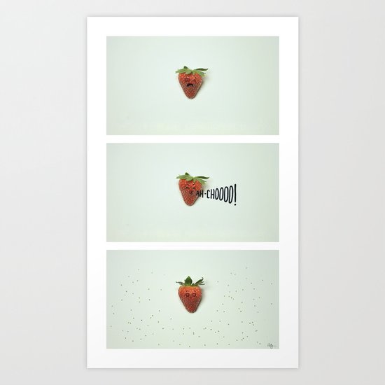 Strawberry Sneeze Art Print