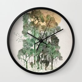 Jungle Book Wall Clock | Wildlife, Jungle, Nature, Illustration, Adventure, Trees, Woodland, Lost, Forest, India 