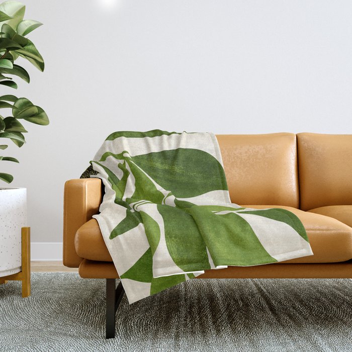 The Wanderer House Plant Illustration Throw Blanket