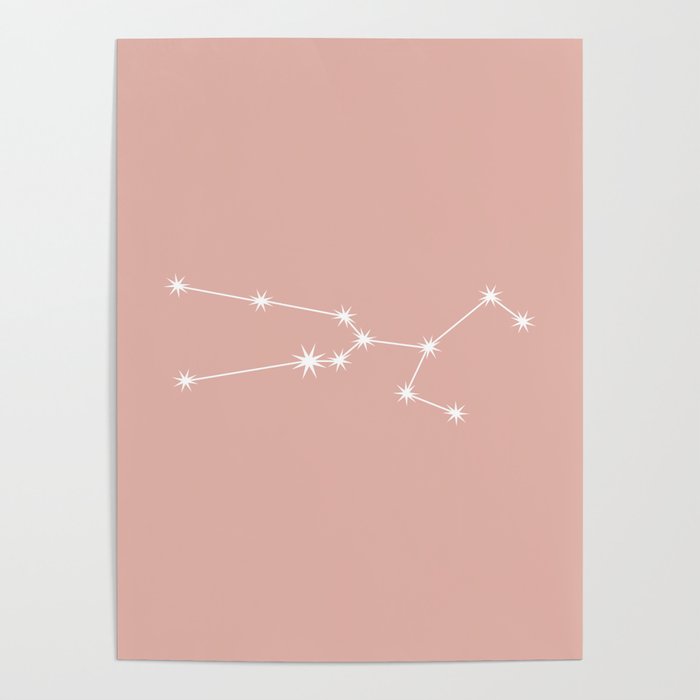 TAURUS Pastel Pink – Zodiac Astrology Star Constellation Poster by ...
