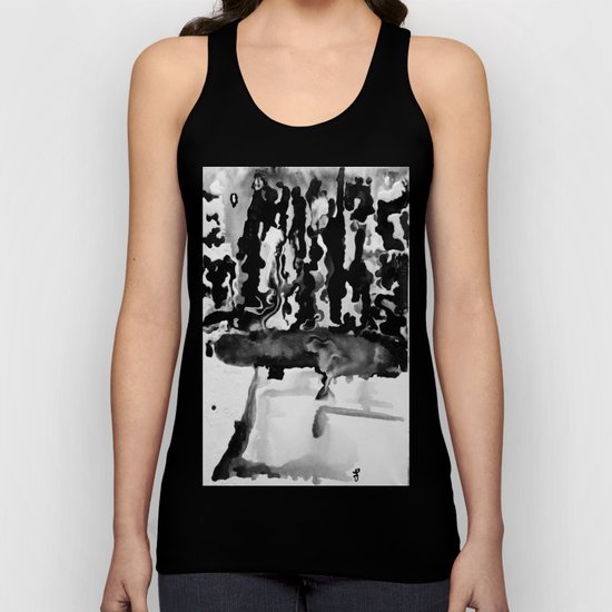 Dripping Tease in Black and White Unisex Tank Top