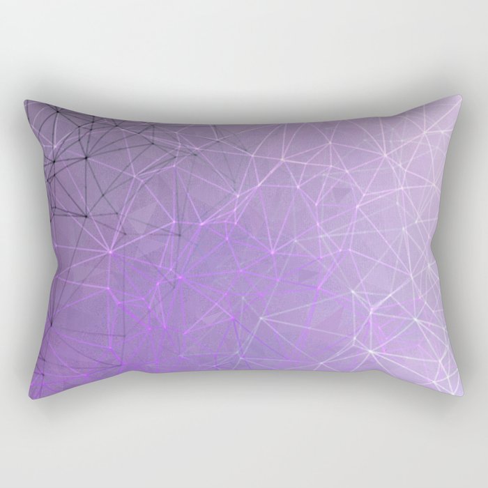 fractal geometric line pattern abstract art in purple Rectangular Pillow