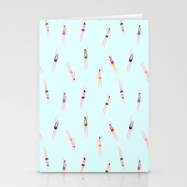Swimmers in the pool Stationery Cards