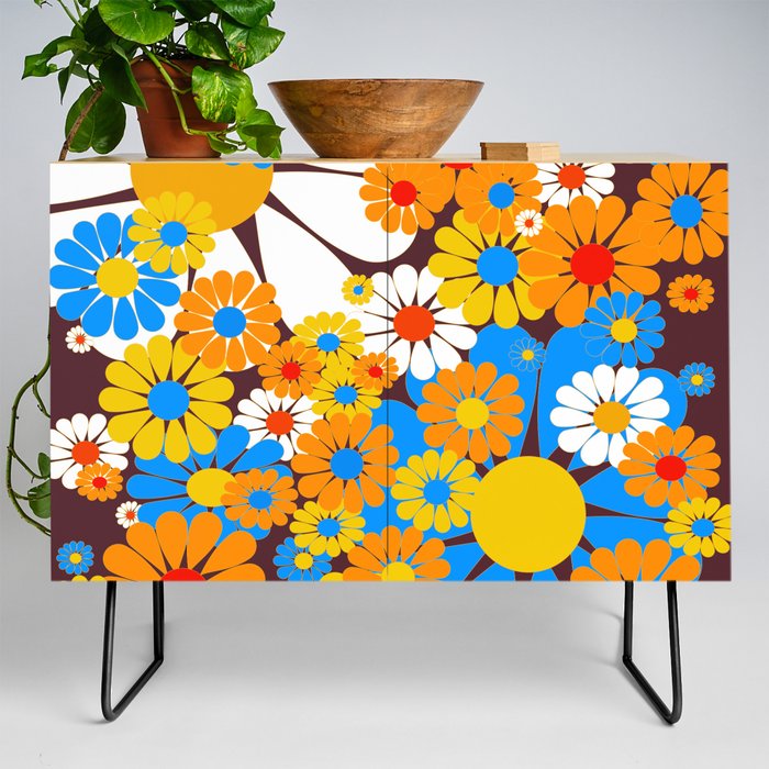 flower power sixties pattern Credenza