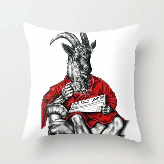 Day off Devil Throw Pillow