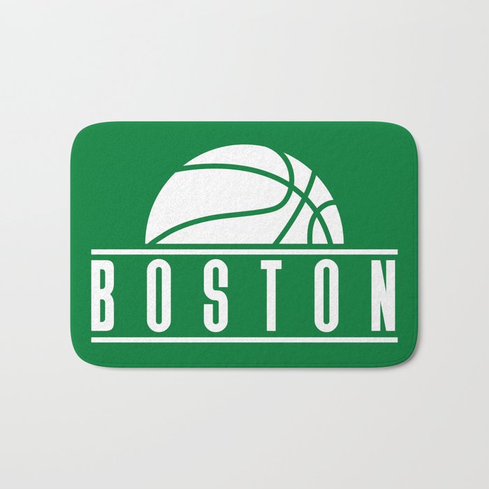 Boston basketball modern logo green Bath Mat