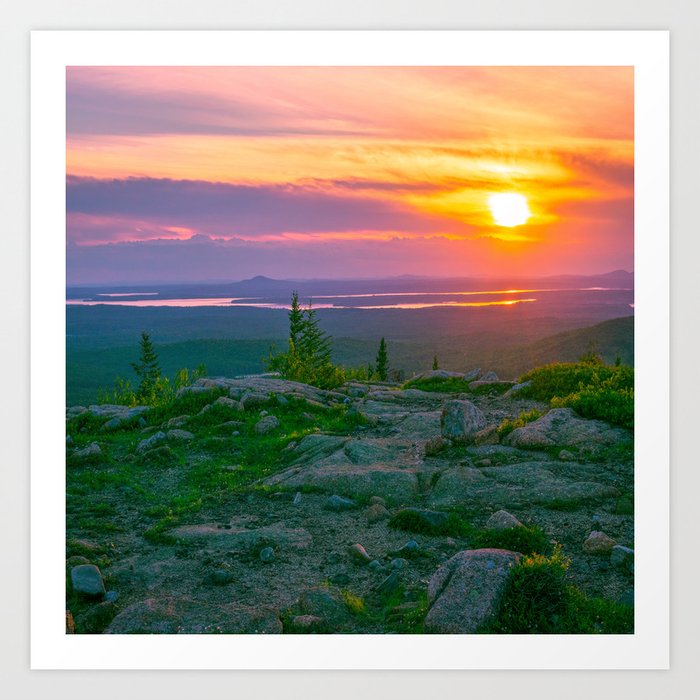 Acadia National Park Mountain Sunrise Bar Harbor Maine Print Art Print