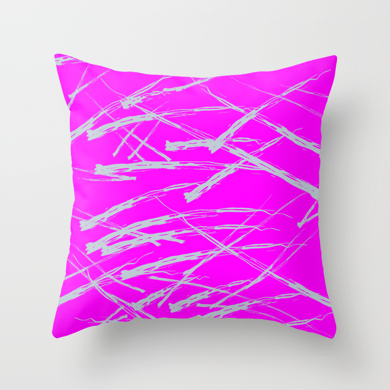 Neon Magenta Background With Rough Blue Grey Paint Strokes