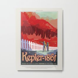 Retro Space Travel Poster NASA-Kepler-186f. Metal Print