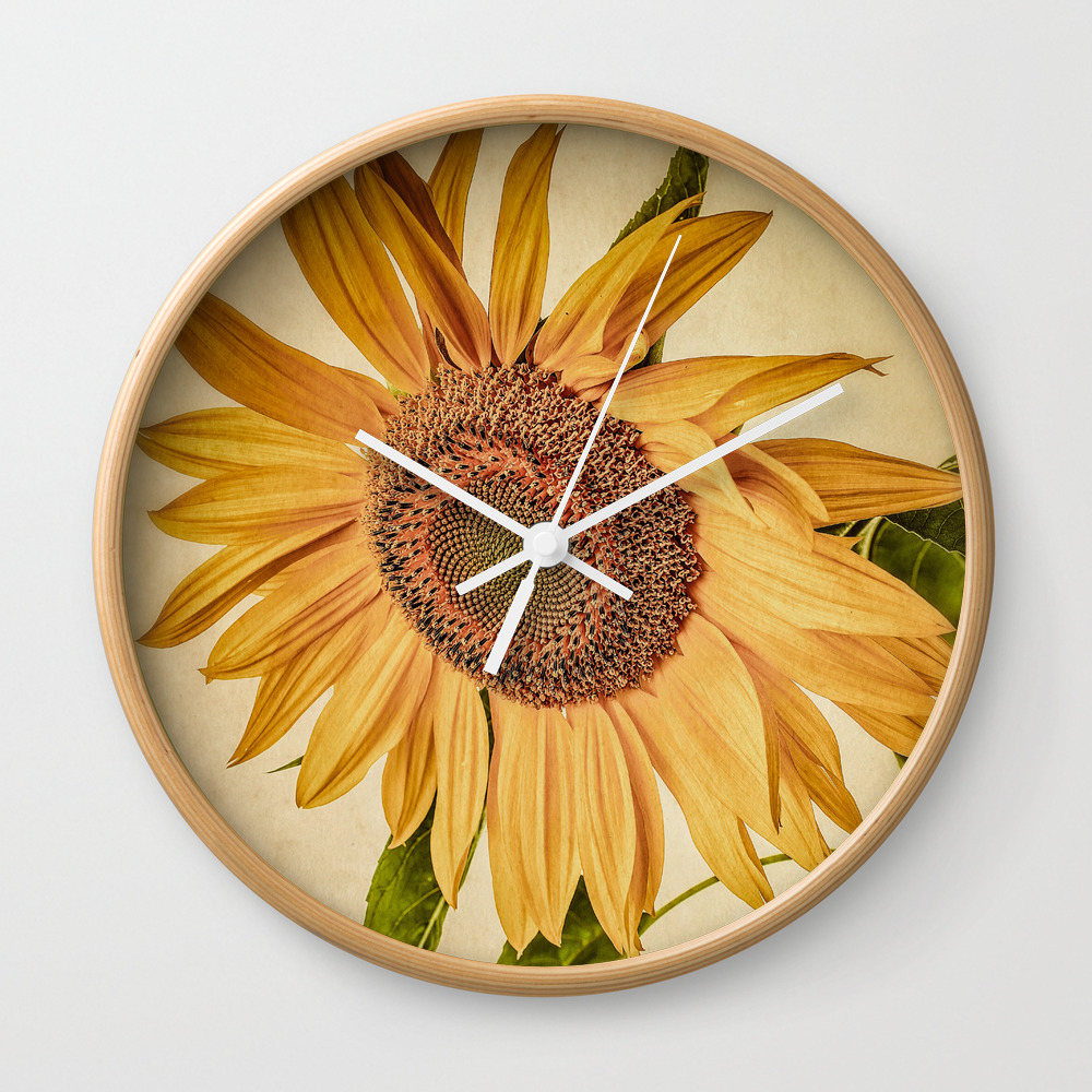 Vintage Sunflower Wall Clock