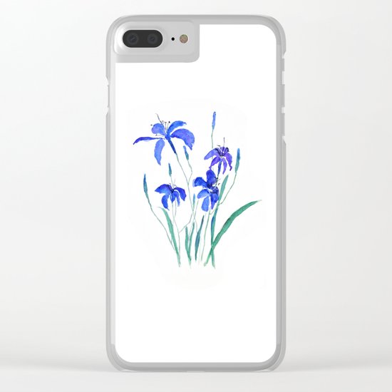 blue day lily Clear iPhone Case