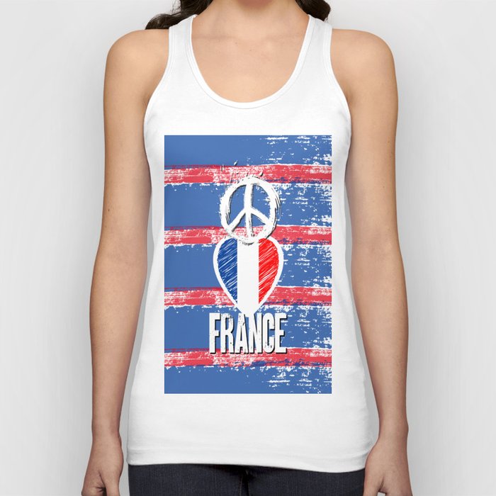 Peace, Love, France Tank Top