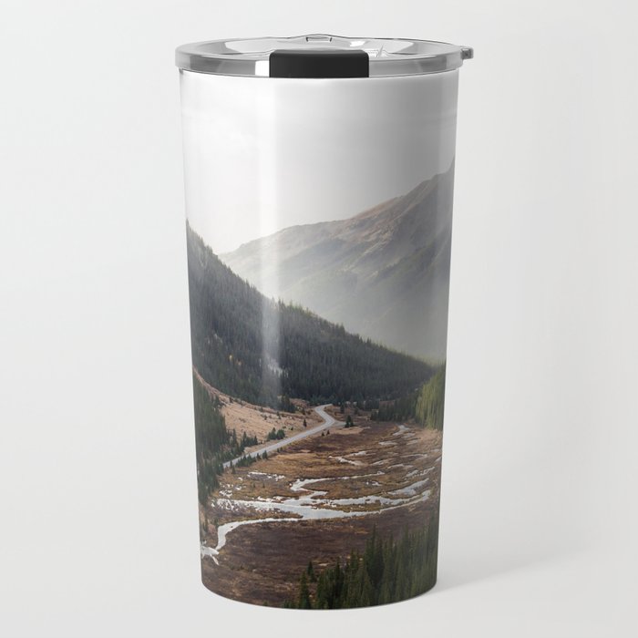 Clouds Rolling In Over Rocky Mountain Pass Travel Mug