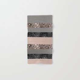 Blush Glitter Glam Stripes #1 (Faux Glitter) #shiny #decor #art #society6 Hand & Bath Towel