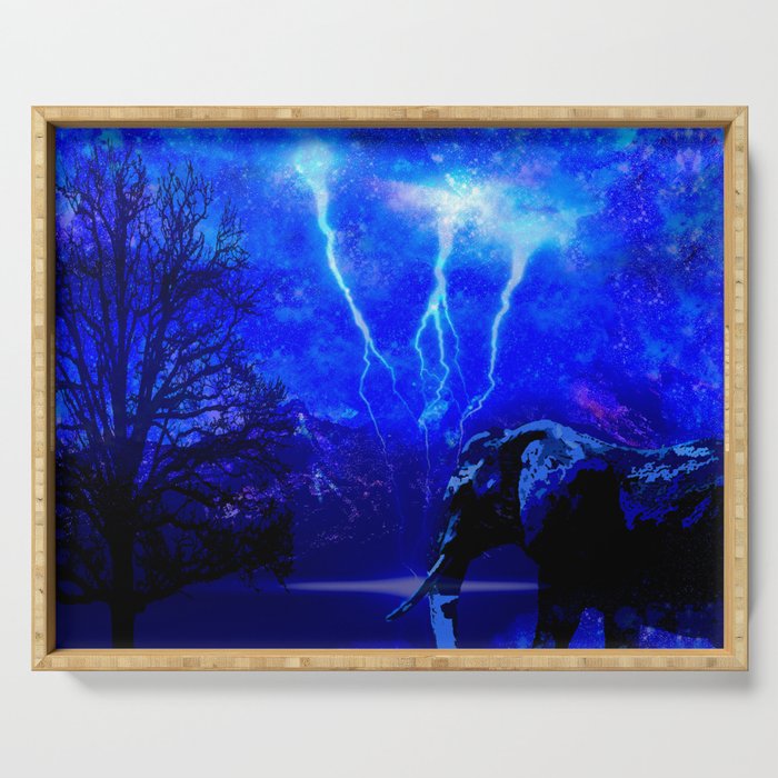 ELEPHANT LIGHTNING AND AFRICAN NIGHTS Serving Tray