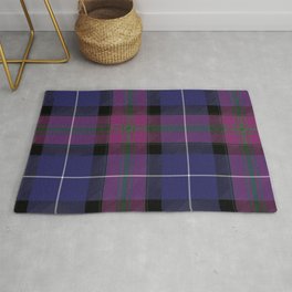 Vintage Blue Purple Scottish Tartan Plaid Pattern Area & Throw Rug