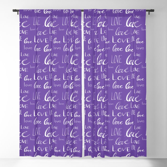 Words of Love // Purple Blackout Curtain