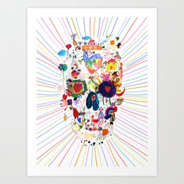 Lila Skull Art Print