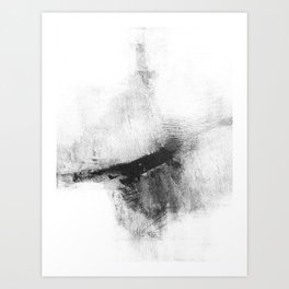 Black and White Minimalist Abstract Painting “Delve 5” Art Print