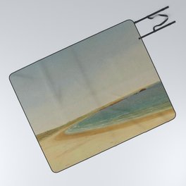 Second Beach, Newport - Middletown, Coastal Rhode Island nautical landscape painting by John Frederick Kensett Picnic Blanket