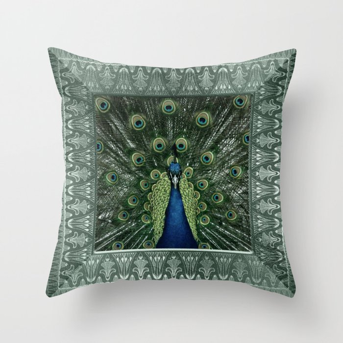 Peacock Art Throw Pillow