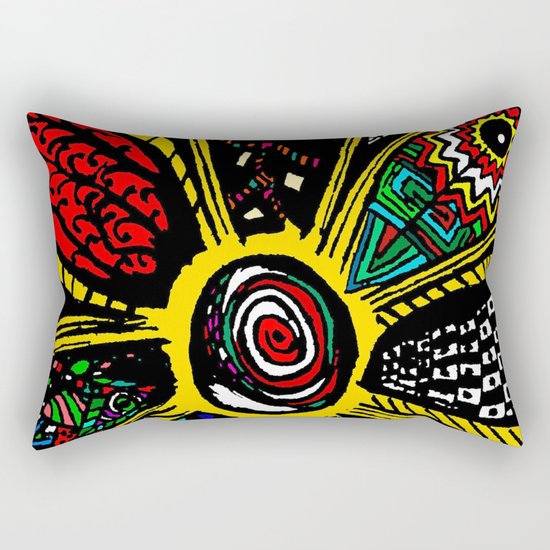 Patchwork Hippy Flower Rectangular Pillow