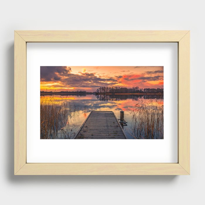 Sunrise in Holland Recessed Framed Print