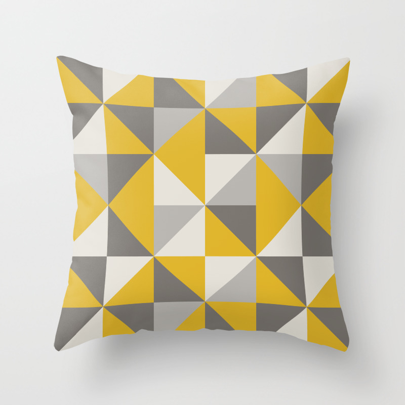 yellow and grey pillows