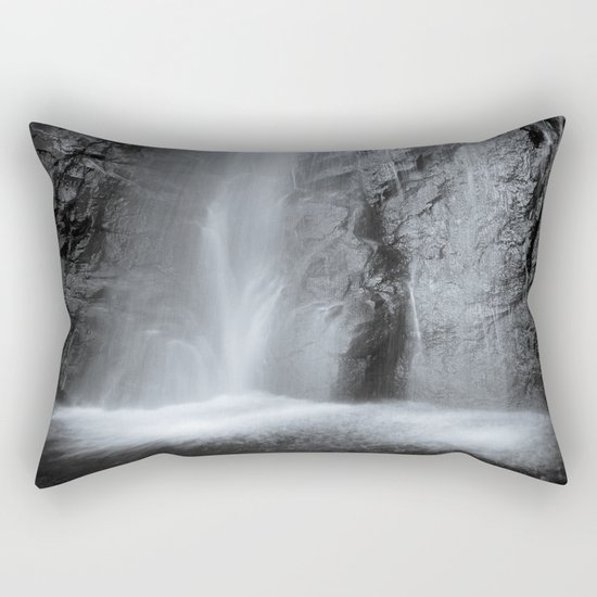 "Mountain waterfall". Monochrome Rectangular Pillow