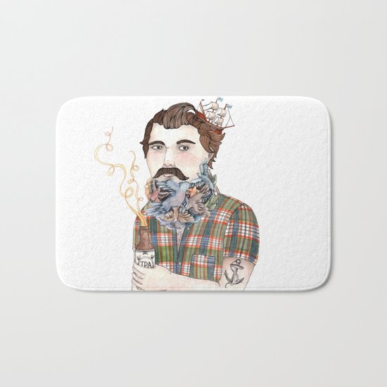 Flock of Beards Bath Mat