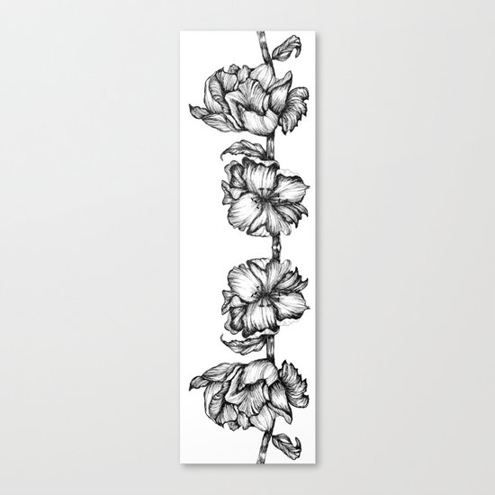Floral ink II Mirror Canvas Print