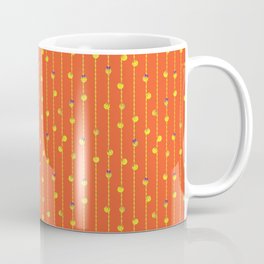 Christmas Baubles on Festive Tinsel Streamers Orange Coffee Mug