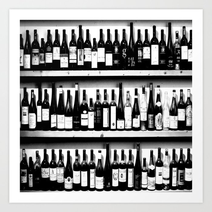 Wine Bottles in Black And White #decor #society6 #buyart Kunstdrucke Wine Bottles in Black And White #decor #society6 #buyart Kunstdrucke