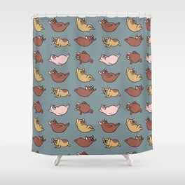 Frenchie Abs Workout Shower Curtain