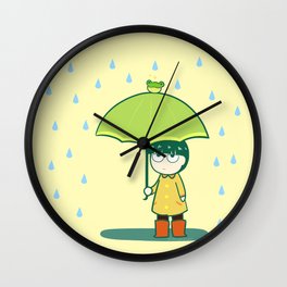 Frog Umbrella Wall Clock
