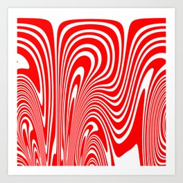 Groovy Psychedelic Swirly Trippy Funky Candy Cane Abstract Digital Art Art Print