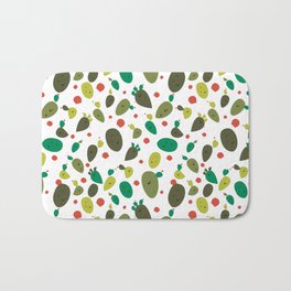 Tamales and guacamole from Spain pattern. Happy cactus and flamenco party Bath Mat