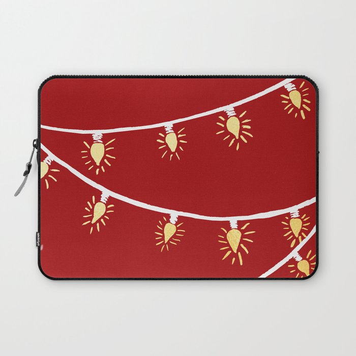 Red and gold Christmas lights Laptop Sleeve