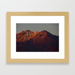 Red mountain sunset Framed Art Print