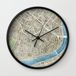 New Orleans City Map Wall Clock | Indigoblue, Jazzfest, Nature, Treme, Johngoodman, Cajunart, Pattern, Louisiana, Landscape, Harryconnick 